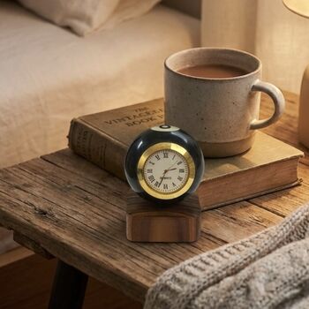 Pool Ball Clock With Personalised Wood Plinth, 10 of 12