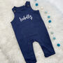 Personalised Script Style Organic Baby Dungarees, thumbnail 2 of 2