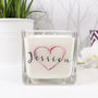 Personalised Inky Heart Square Scented Candle, thumbnail 2 of 5