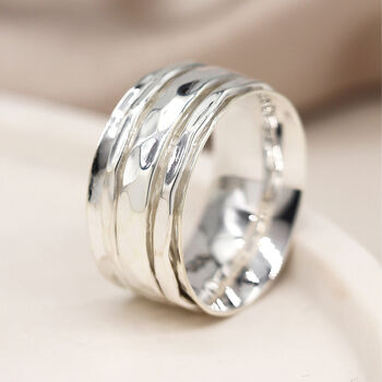 Personalised Classic Wide Sterling Silver Spinner Ring, 2 of 11