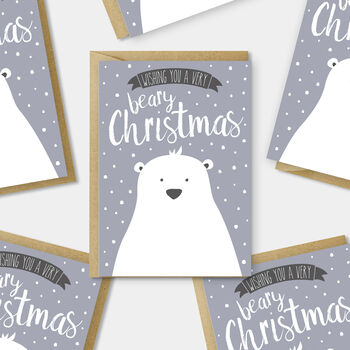 Christmas Card, Polar Bear. Single Card Or Pack Of Six, 2 of 3