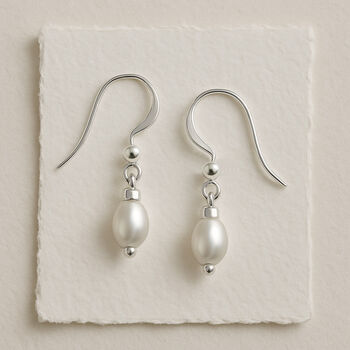 Freshwater Pearl Wedding Earrings, 2 of 6