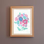 Bright Bloom Wood Block Print Three Colour Options, thumbnail 1 of 5