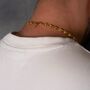 Gold Hammered Puff Mariner Chunky Chain Stainless Steel Necklace For Men, thumbnail 2 of 12