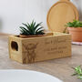 Highland Cow Wooden Storage Crate New Home Gift, thumbnail 2 of 3