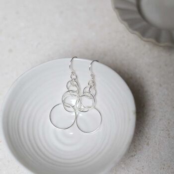 Sterling Silver Wire Circle Drop Earrings, 9 of 11