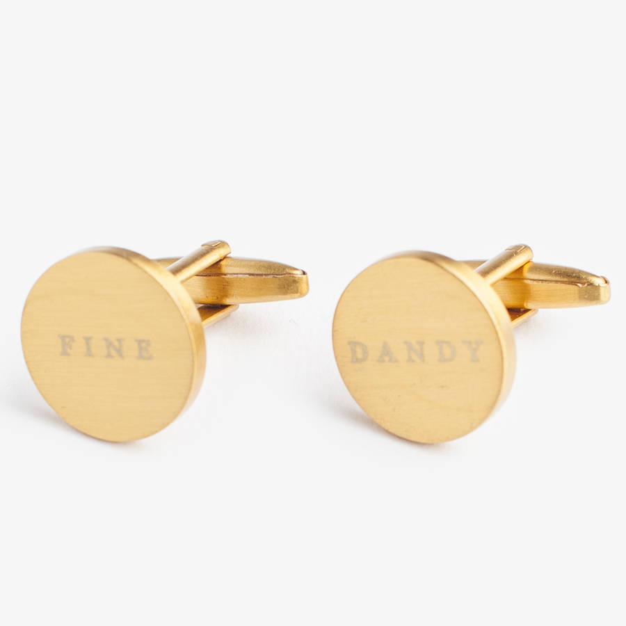 Image of Cufflinks With 'Fine And Dandy' Engraved