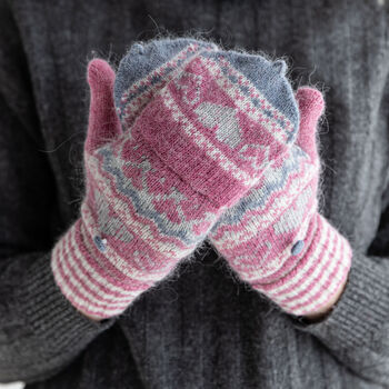 Nordic Fairisle Knit Gloves, 6 of 9