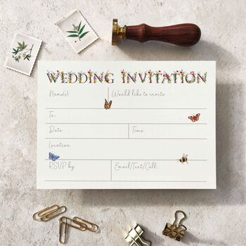 Wildflower Letters Ready To Write Wedding Invitations, 5 of 7