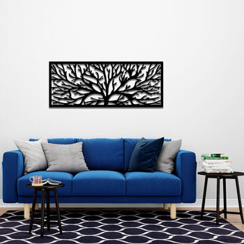 Tree Of Life Wooden Wall Art Modern Decor Panel, 4 of 11