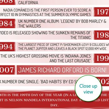 Personalised 16th Birthday Print Day You Were Born 2008, 4 of 12