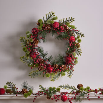 Traditional Christmas Berry Door Wreath, 5 of 6