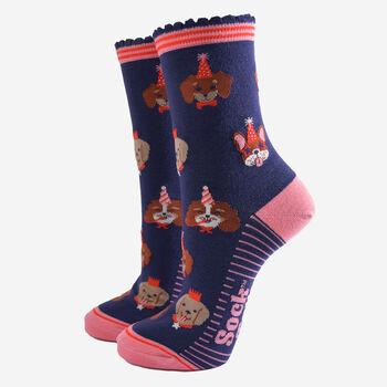 Dog Lover Bamboo Socks Women's Christmas Cracker Hanging Tree Decoration, 4 of 5