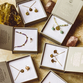 Amethyst Fan Gemstone Gift Set – 18 K Gold Plated, 3 of 3