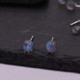 Sterling Silver Grey Labradorite Gemstone Stud Earrings, thumbnail 2 of 12