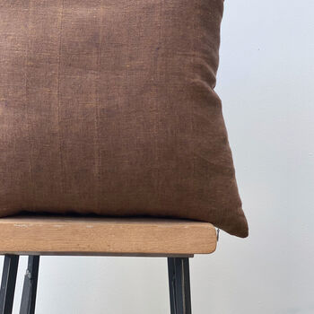 Brown Stripes Textured Linen Cushion Cover, 2 of 6
