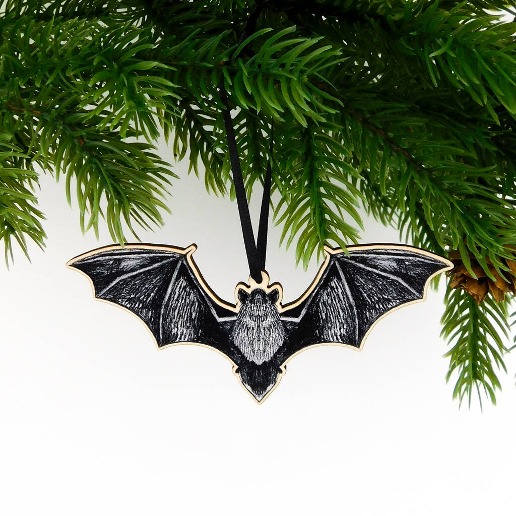 Pipistrelle Bat Wooden Hanging Decoration, 1 of 4