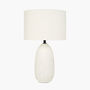 White Vintage Textured Ceramic Table Lamp, thumbnail 4 of 8