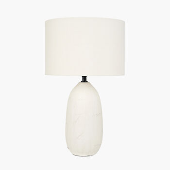 White Vintage Textured Ceramic Table Lamp, 4 of 8