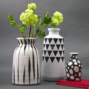 Black And White Stripe Vase By London Garden Trading ...