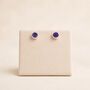 4mm Sterling Silver Amethyst Stud Earrings, thumbnail 3 of 4