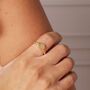 Gold Plated Sterling Silver Floral Signet Ring, thumbnail 1 of 6