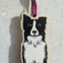 Collie Dog Hanging Wooden Christmas Decoration, thumbnail 6 of 6