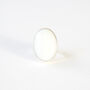 Adjustable White Onyx Gemstone Ring Set In Silver, thumbnail 3 of 7