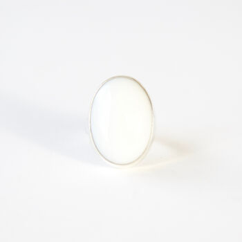 Adjustable White Onyx Gemstone Ring Set In Silver, 3 of 7
