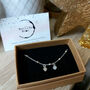 Sterling Silver Personalised Heart Charm Initials Satellite Chain Anklet, thumbnail 5 of 7