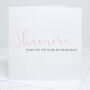 Personalised Bridesmaid Calligraphy Wedding Card, thumbnail 3 of 4
