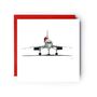 Concorde Red Festive Christmas Hat Card, thumbnail 1 of 4