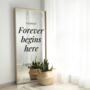 Personalised Wedding Mirror Sticker Forever Begins Here, thumbnail 3 of 8