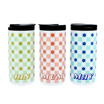 Personalised Checkerboard Thermos Travel Flask, 2 of 8