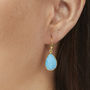 Semi Precious Drop Gold/Silver Plated Gemstone Earrings, thumbnail 2 of 7