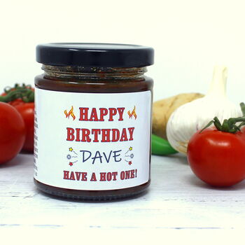 'Happy Birthday' Personalised Chilli Jam Gift Set, 2 of 9