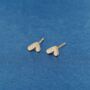 Gold Pave Heart Stud Earrings, thumbnail 5 of 7