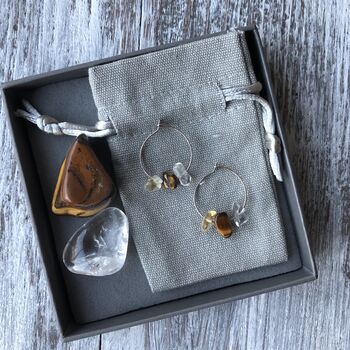 Personalised Healing Crystal Earring And Stone Gift Box, 7 of 11