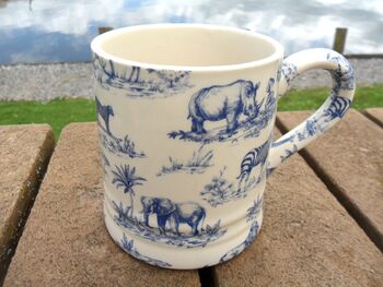 Tankard Mug In Blue Safari Design, 8 of 9
