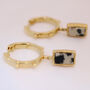 Dalmation Jasper 18ct Gold Plated Hoops, thumbnail 8 of 12