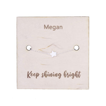 'Keep Shining Bright' Sterling Silver Star Bracelet, 6 of 9