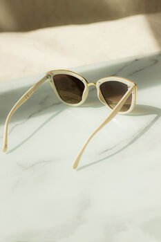 Cream Supersize Cat Eye Sunglasses, 3 of 6