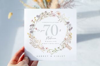 70th Platinum Wedding Anniversary Card *Fully Personalised, 2 of 2