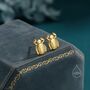 Sterling Silver Tiny Scarab Beetle Stud Earrings, thumbnail 2 of 12