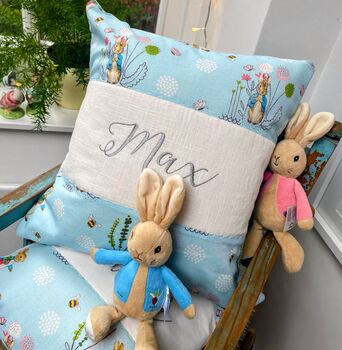 Peter Rabbit© Name And Date Cushion, 8 of 8