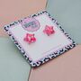 Star Glitter Resin Stud Earrings Silver, Gold And Pink, thumbnail 6 of 12