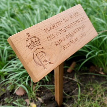 Personalised Coronation Plaque Engraved In Oak, 2 of 2