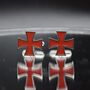 Red Cross Cufflinks Gift Enamel And Silver Trimmed Design For Men, thumbnail 4 of 5