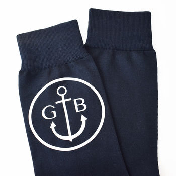 Personalised Mens Monogram Anchor Socks, 4 of 7