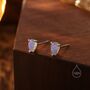 Droplet Moonstone Stud Earrings, thumbnail 3 of 11